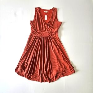 Anthropologie Maeve Dress Nora Burnt Orange Sleeveless Surplice Top Size XL